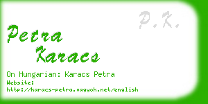 petra karacs business card